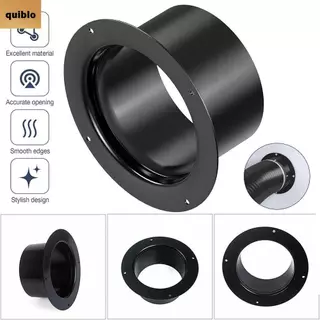QUIBLO Wall Flange Connector, ข้อต่อท่อระบายอากาศทรงกลมพลาสติก, อุปกรณ์ในครัวเรือน Black Vent Pipe Adapter ท่อระบายอากาศ