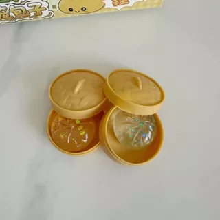 JSJJINGP Squishy คริสตัล Bun,นุ่มน่ารักอาหารรูปร่าง Mini เกี๊ยว Squishy, Venting Office พร้อม Steamer Squeezable Pinch Fidget Sensory ของเล่นเด็กของขวัญ