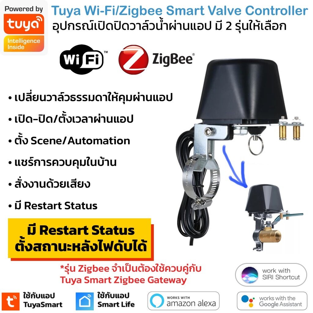 HGS การควบคุมด้วยเสียง สมาร์ท WiFi วาล์วน้ําแก๊สตัวควบคุมปิดเครื่อง WiFi อัตโนมัติวาล์วเปิดด้วยตนเอง
