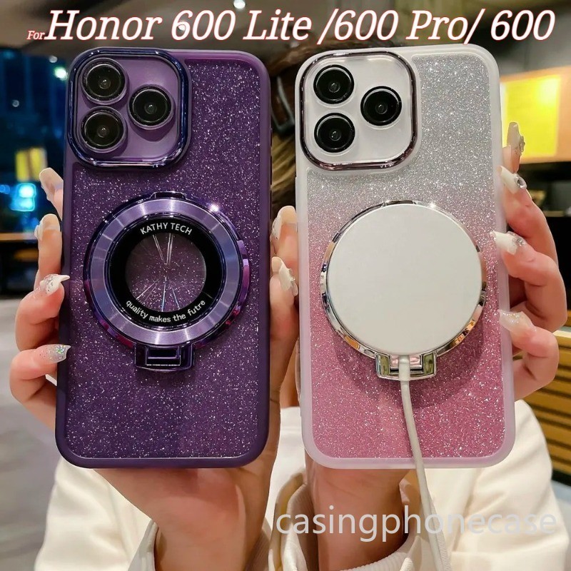 เคสโทรศัพท์สําหรับ Honor 600 Pro Lite e 600Pro 600Lite 600e 4G 5G 2026 Luxury Glitter Bling นุ่มกระจ