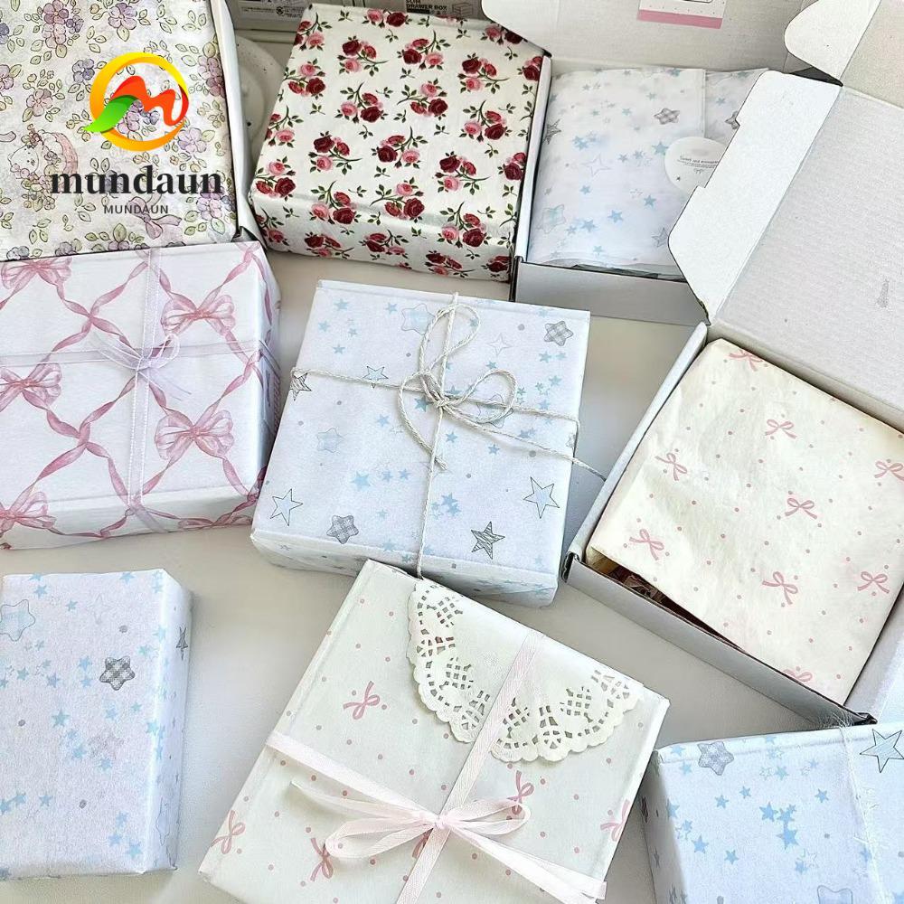 MUNDAUN 10PCS Bowknot Sydney Paper, Bowknot Design Hand-rubbed Hand-Kneed Paper, Occasion Flower Wrapping Cotton Texture Gift Wrapping Cotton Paper Special Occasion