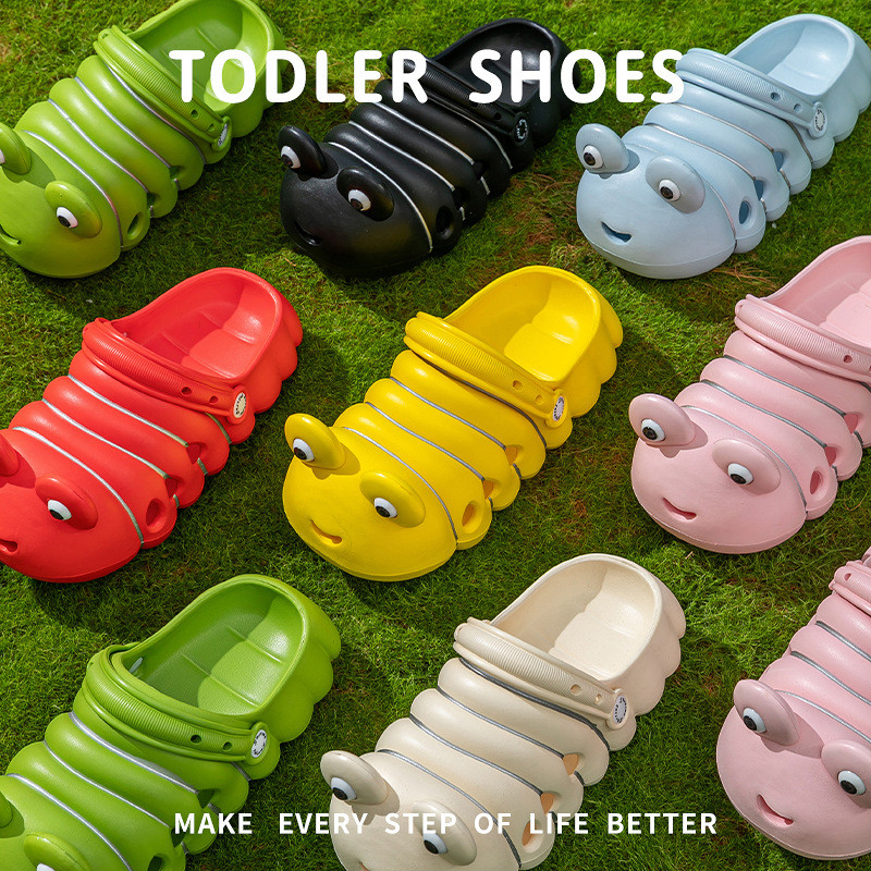 [จัดส่ง 48 ชั่วโมง Dont Rush] รองเท้าแตะการ์ตูนหญิง Caterpillar Baby รองเท้ารูพื้นหนาในร่ม Soft-Soled Anti