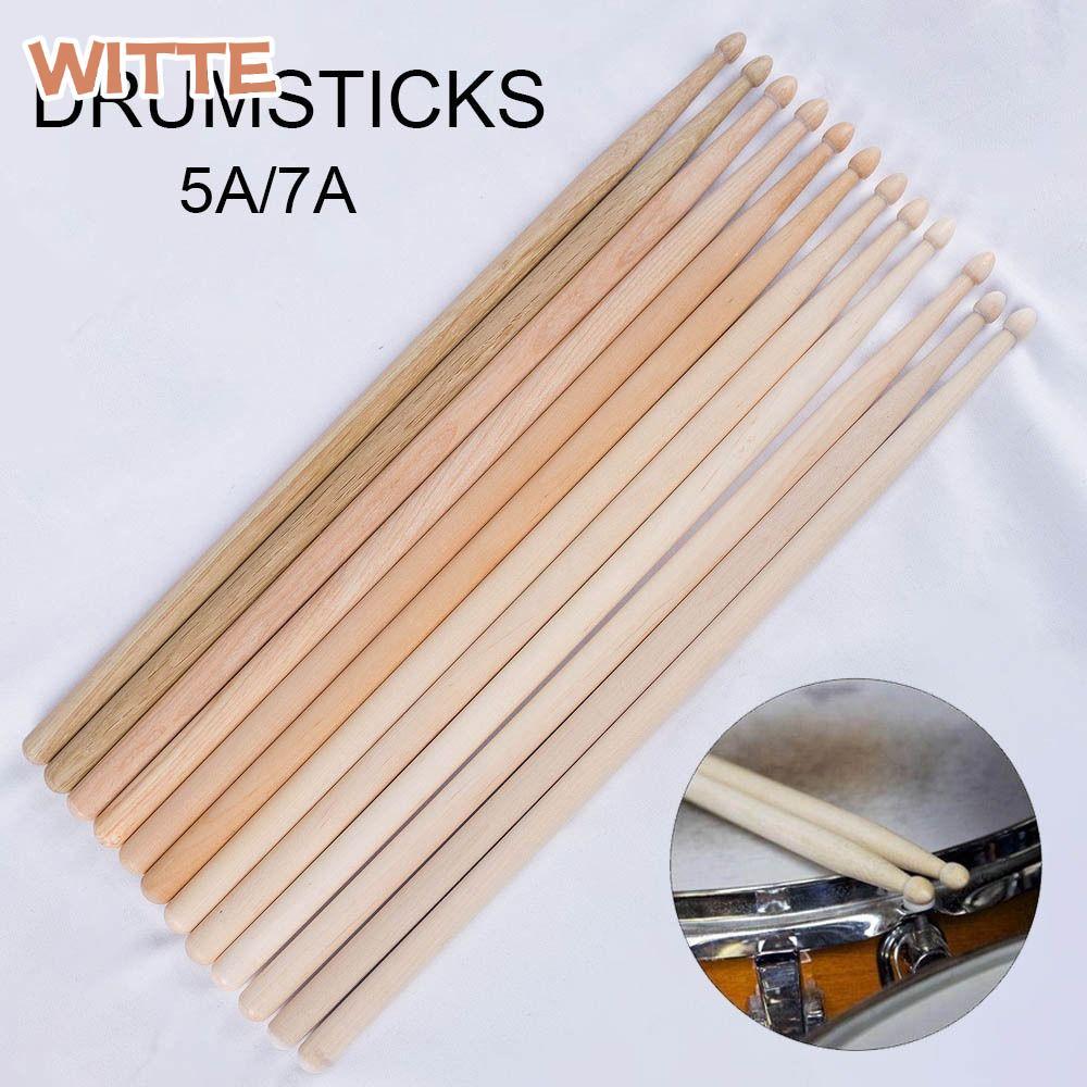 WITTE Drum Sticks, 1 คู่ Oak Drumsticks, Classic 5A/7A Maple Instrument Accessories Drum