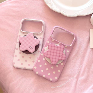[Sheren] เคสโทรศัพท์สีชมพูลายจุดเหมาะสําหรับ i17 16 15 14 13 12 11 pro max เคสไอโฟน