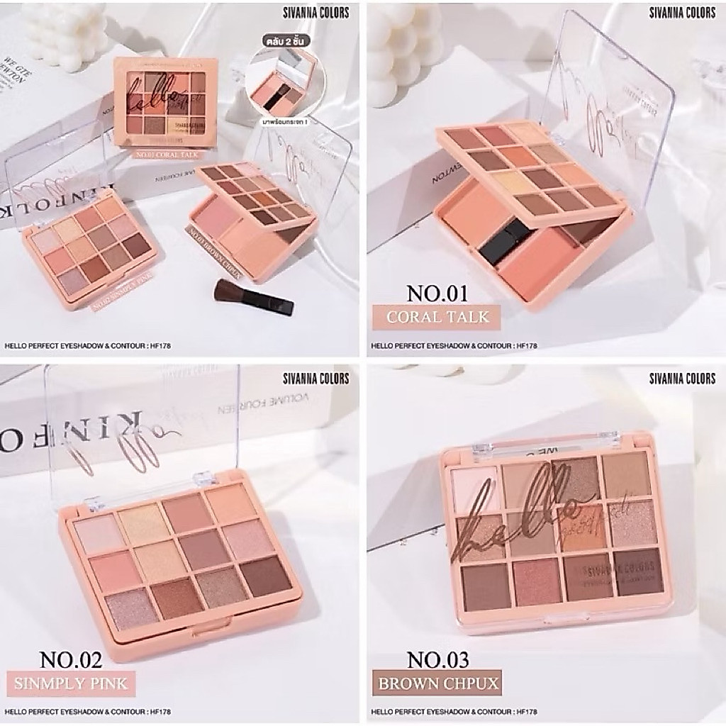 (🔥ของแท้/ส่งไว🔥) Sivanna Color Hello Perfect อายแชร์โดว์ + บลัชออน 2 ชั้น HF178
