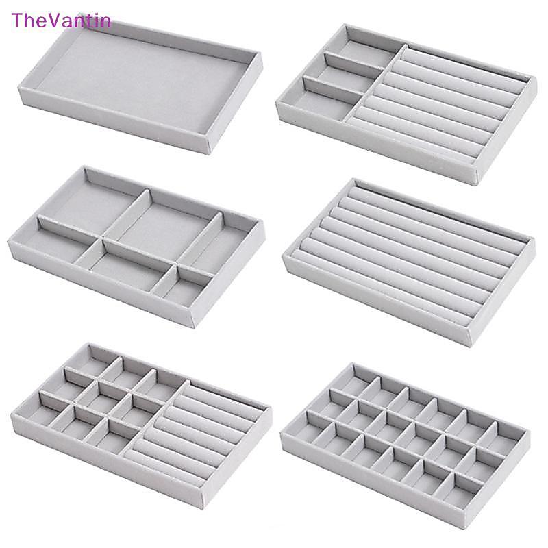 TheVantin กํามะหยี่กล่องเก็บเครื่องประดับต่างหู Nelace แหวนสร้อยข้อมือเครื่องประดับขาตั้งเครื่องประดับถาดทองสินค้าที่ดี