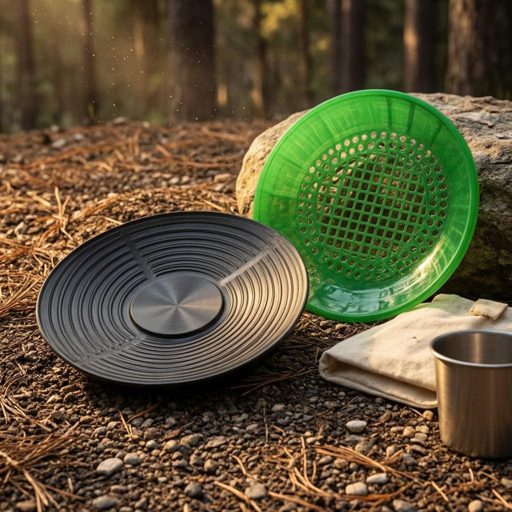 Gold Panning Kit Perforated Gold Pan Grille Insert Set Molded Outdoor Hobby Gear Riffle Design