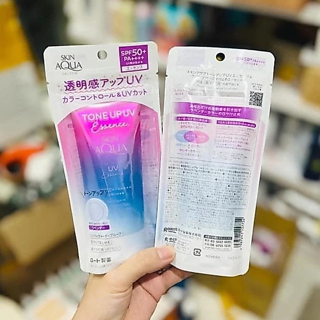 💯กันแดดญี่ปุ่น🇯🇵 Rohto Skin Aqua Tone Up UV Essence SPF50+PA++++ กันแดดสุดฮิตจากประเทศญี่ปุ่น 80g