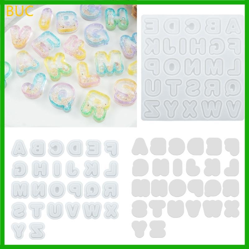 BUC ตัวอักษร Quicksand แม่พิมพ์เรซิ่นหล่อสําหรับ DIY พวงกุญแจเครื่องประดับ Non-stick