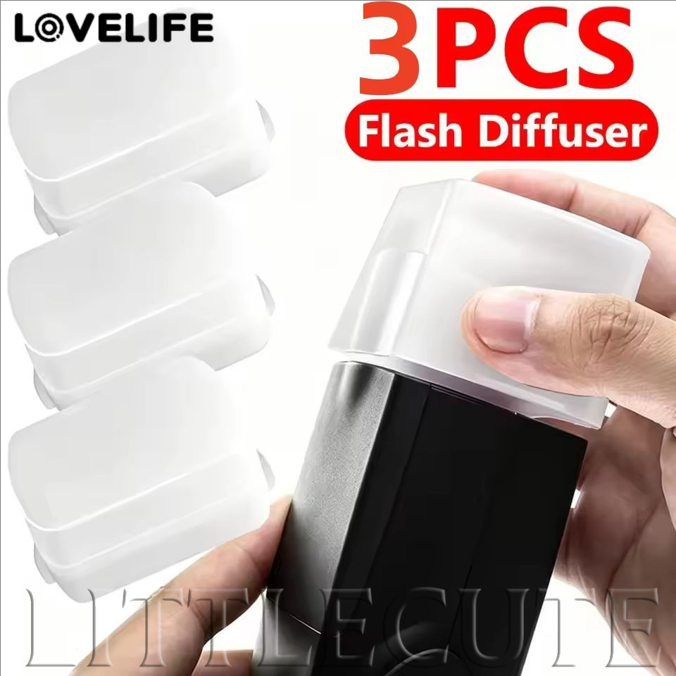 [AUTO&3C] 1/2/3PCS - ชุดกระจายแสงเด้งสีขาว ไฟกล้อง Softbox Cap Flash Diffuser ครอบคลุมใช้งานร่วมกับ Godox TT600/TT685/V850/V860 2nd 3rd /ราคาดี