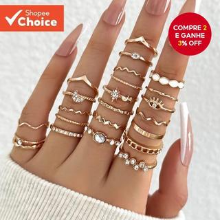 Conjunto De Anel Feminino Elegante Com Folha De Olho De Coração Embelezado Diamantes , Joias Da Moda Para Todas As Ocasi