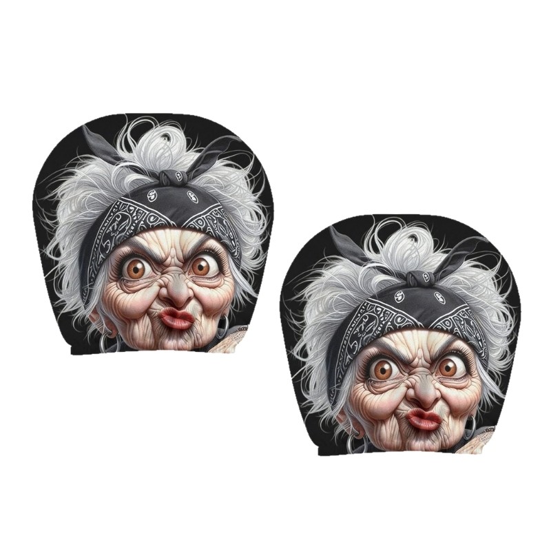 Kiss Playful การ์ตูนยายรถ Headrest หมอน Protector ผ้าโพลีเอสเตอร์นุ่ม Universal สําหรับสูงสุด 1 คู่