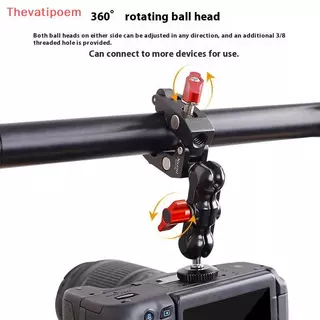 [Thevatipoem] 1 ชุด Double Ball Head Magic Arm Metal Super Clamp Camera Mount สําหรับจอภาพชุดพกพา HOT