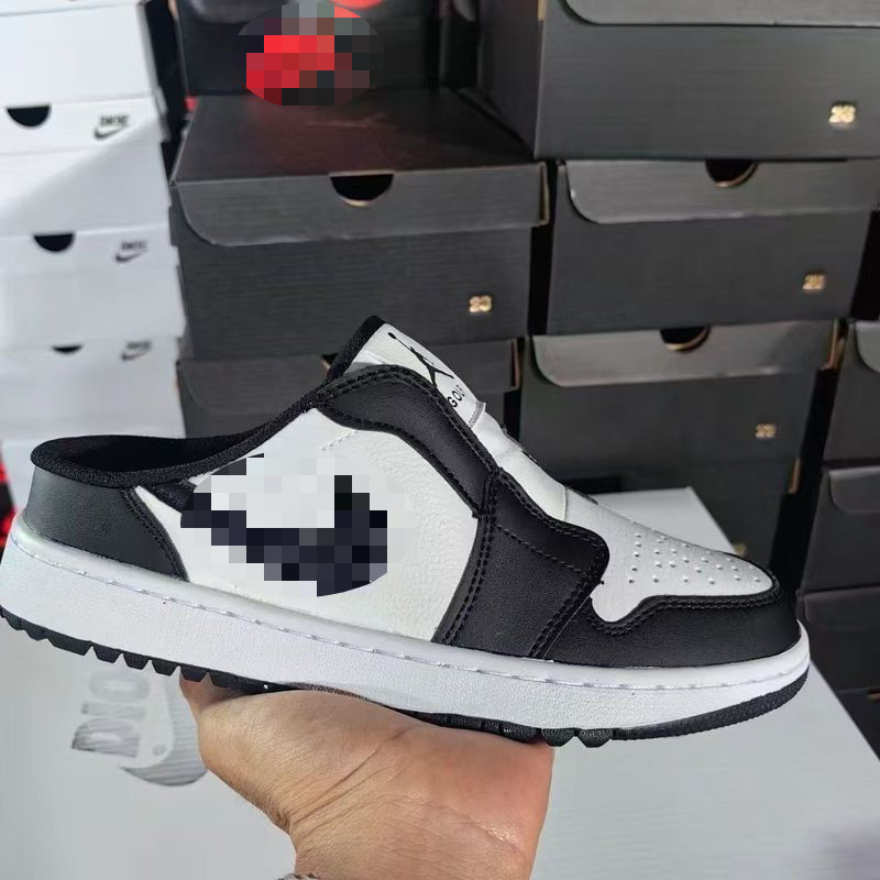 1 รองเท้าแตะครึ่ง Multi-Color Matching เฉพาะอินเทรนด์ Low-Top ผู้ชายผู้หญิงอินเทรนด์คู่รองเท้ากีฬาลําลองรองเท้าผ้าใบ