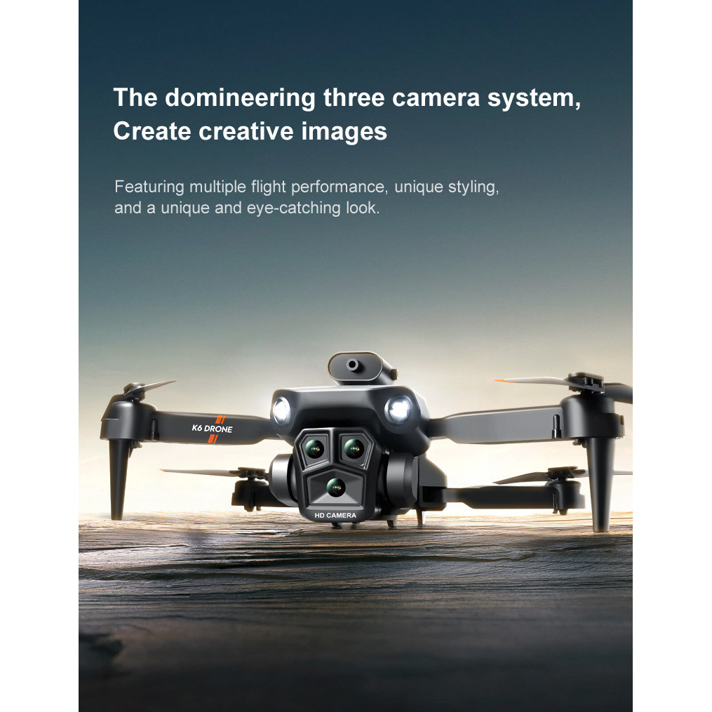 [กล้องสามตัว] K6 MAX โดรน Aerial Camera