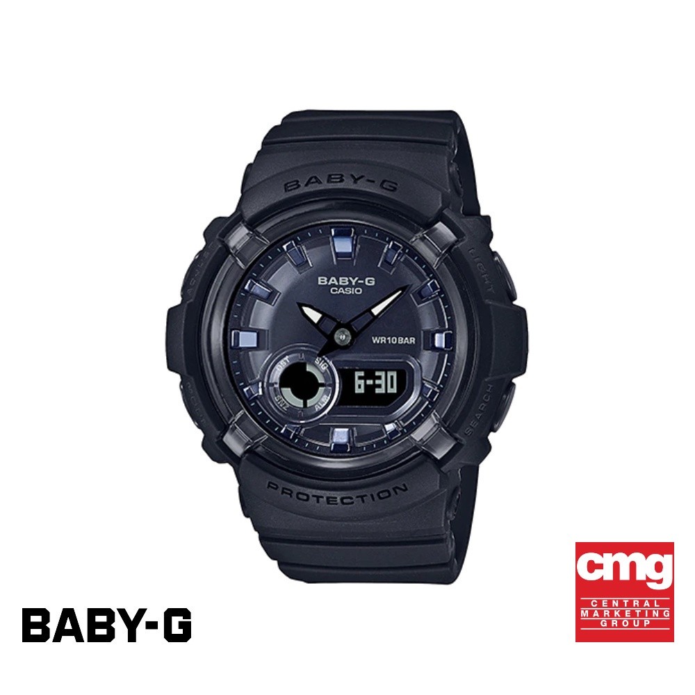 CASIO นาฬิกาข้อมือผู้หญิง BABY-G รุ่น BA-130-1A2DR วัสดุเรซิ่น สีดำ