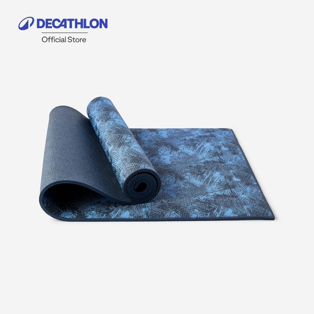 Decathlon 8 Mm Grippy And Comfortable Gentle Yoga Mat เสื่อโยคะทั่วไปขนาด 173 ซม. ⨯ 61 ซม. ⨯ 8 มม. รุ่น Comfort - Blue