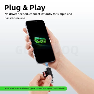 GOOJODOQ H132 USB + เครื่องอ่านการ์ด Type-C | รองรับ SD/TF | การถ่ายโอนข้อมูลความเร็วสูง | เข้ากันได้สําหรับโทรศัพท์และแท็บเล็ตและแล็ปท็อปและกล้อง