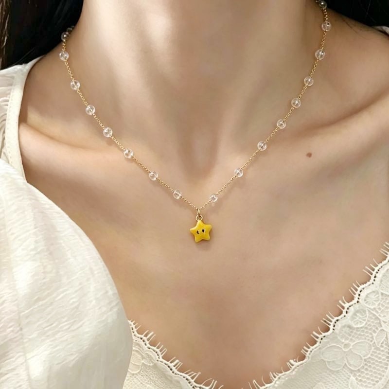 สร้อยข้อมือสร้อยคอจี้ดาวโลหะผสมสวยสําหรับเด็กผู้หญิง