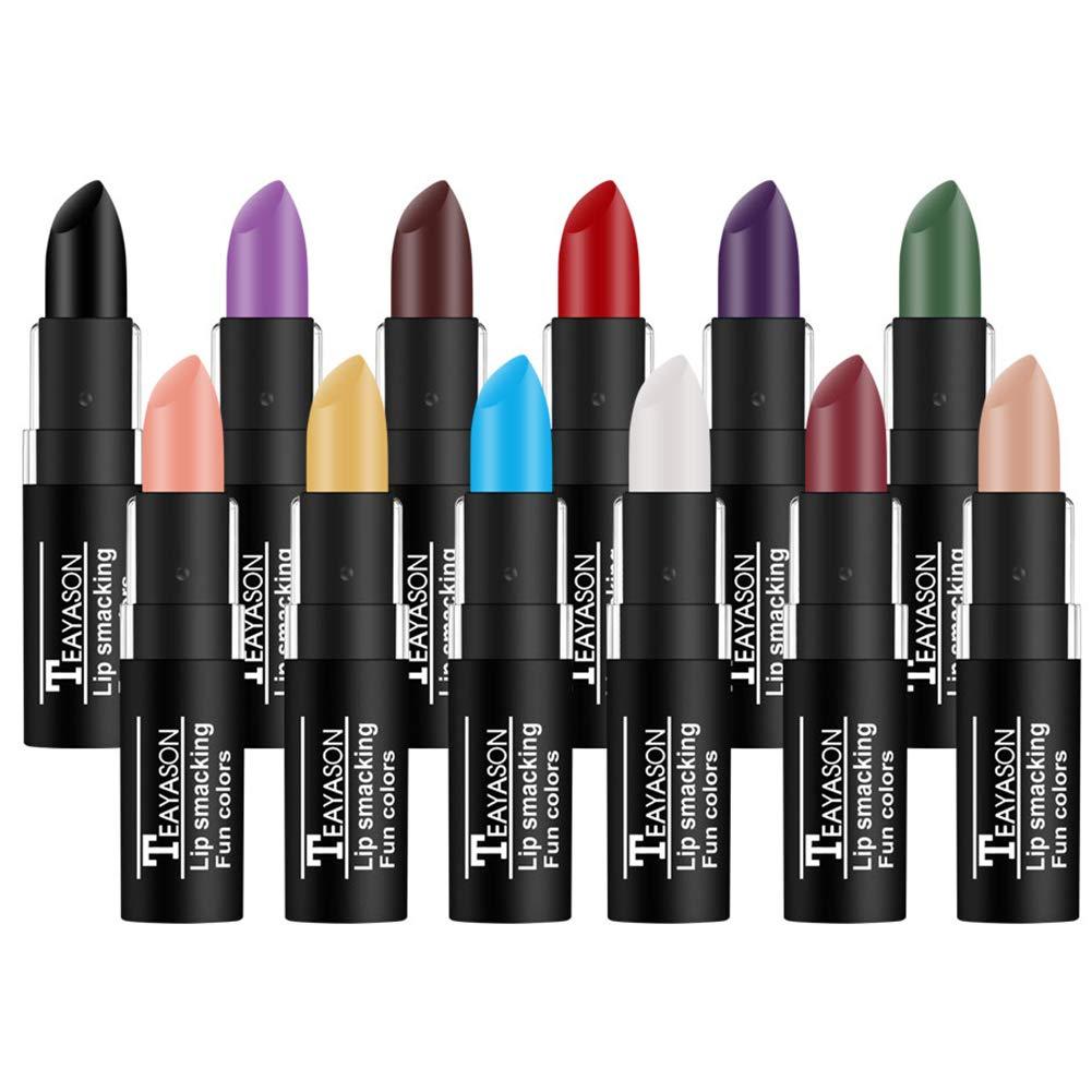 12 สี Vivid Vampire Matte ลิปสติกชุดติดทนนานกันน้ํา Velvet Lip Stick สําหรับงานปาร์ตี้, สวมหน้ากาก, 