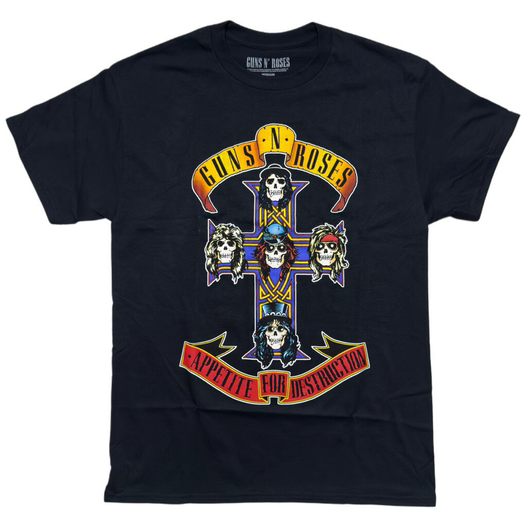 เสื้อวง GUNS N ROSES T-SHIRT : AFD JUMBO (BLACK) ลิขสิทธิ์แท้ USA