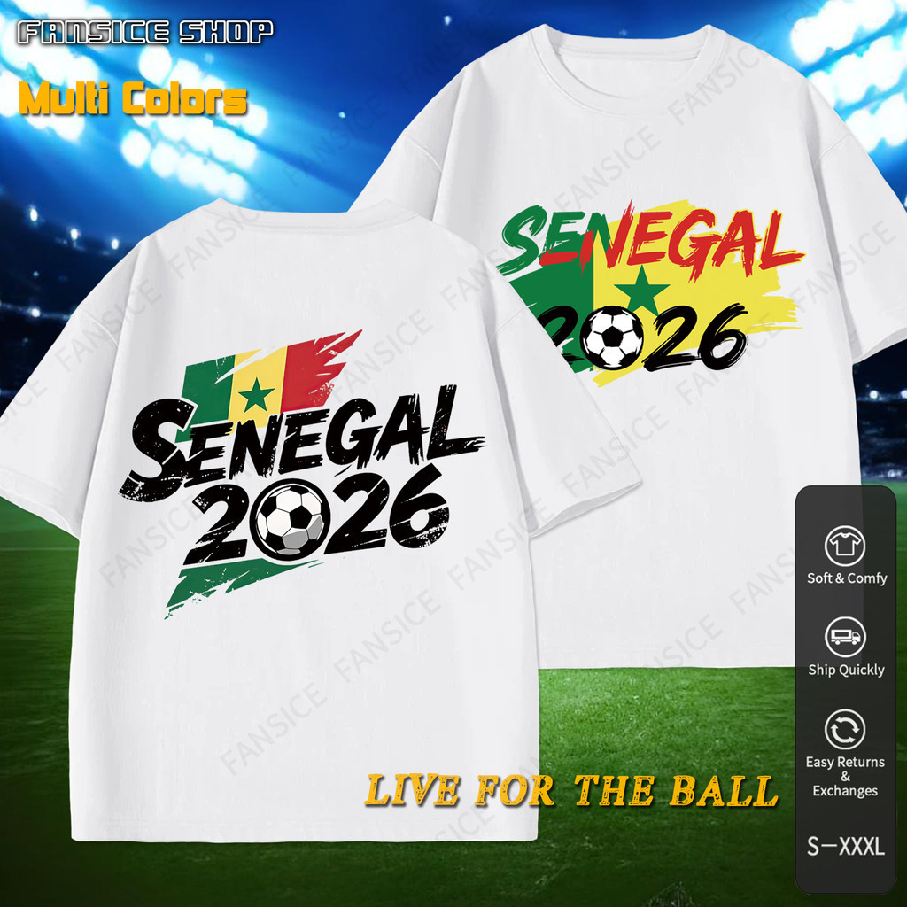 เซเนกัล พิมพ์สองหน้า ฟุตบอลโลก 2026 เสื้อยืด เสื้อฟุตบอล ผ้านุ่มทนทานการสึกหรอ ไซส์ S-XXXL สินค้าพร้อมส่งประเทศไทย
