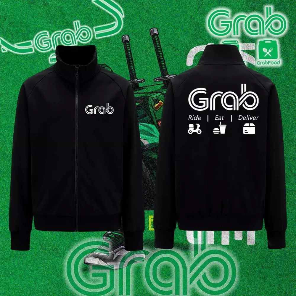 HOT!! เสื้อแจ็คเก็ต Grab คอตั้งซิปหน้า Grab Team Jacket กันแดด กันลม กันหนาว ผ้านุ่มพรีเมียม ใส่ขับรถหรือเที่ยวก็เท่ #23