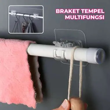 ASS CLIP BRACKET HANGER SOCKET / CURTAIN POLE HOOK STICK WITH DILL MULTIFUNCTIONAL