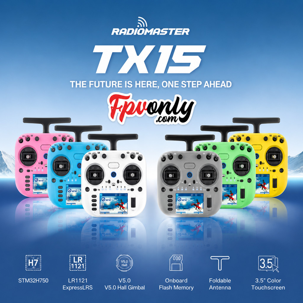 Radiomaster TX15 ELRS 2.4/900MHz รีโมทวิทยุ FPV Drone จอสัมผัส 3.5” Hall Sensor Gimbal วิทยุบังคับ