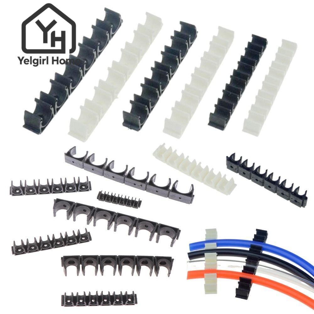 YELGIRLB ท่อ Clamp, 4 6 8 10 12 มม. 6 Way Water Pipe Holder, Durbale Fixing แก๊สคอมเพรสเซอร์ Air ท่อ Diversion Flow คลิปนิวเมติกท่อน้ํา
