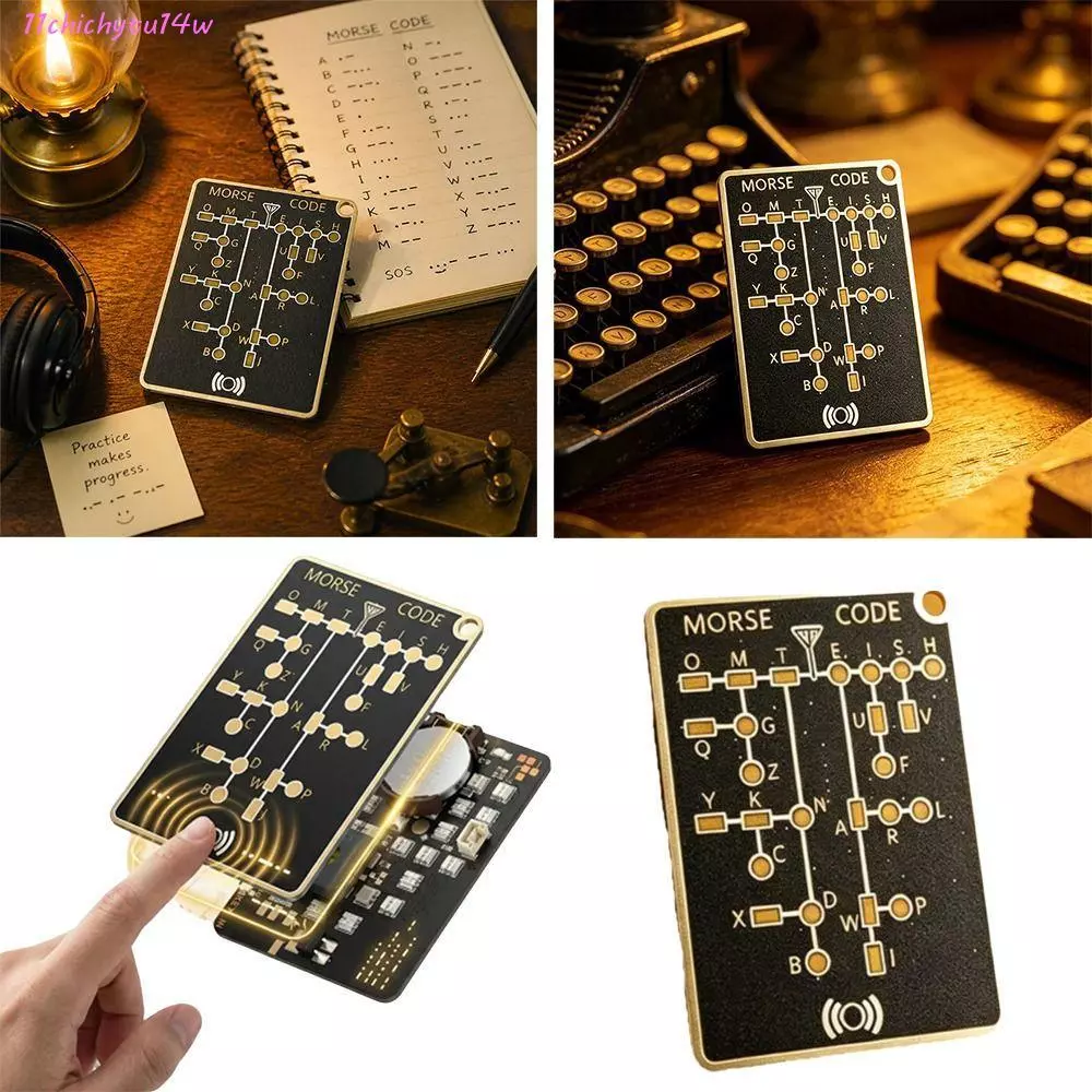 CHICHYTU14W Morse Code Karte, การ์ดฝึกที่ใช้งานได้จริง, คุณสมบัติส่วนบุคคลแบบพกพาฟังก์ชั่นที่ใช้งานได้จริงเฉพาะ บัตรฝึกรหัส Morse ของขวัญเทศกาล