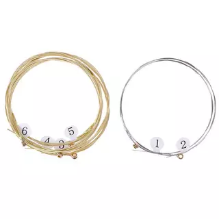 Aural 1 ชุด 6 pcs Practice Niel Plated Steel Guitar String สําหรับกีตาร์โปร่ง al