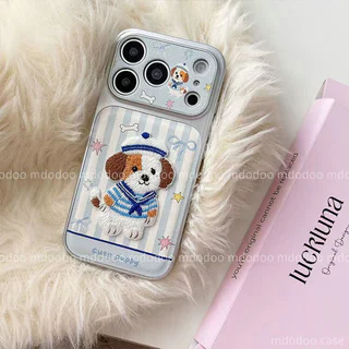 เคส For OPPO Reno 16 16F 15Pro Max 15C 15 mini 14 13 12 11 F FS 14Pro 13Pro 11Pro 15F 14F 13F 12F 11F F27 A6C 4G F25 Pro 5G Cute Pink Embroidery Cat Sailor Suit Puppy Creativity Phone Case Plating Fine hole Shockproof Cartoon Soft Back Cover TPK 005