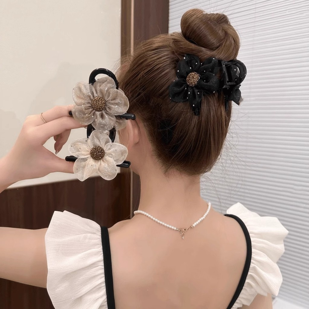 กิ๊บติดผมดอกไม้ปลอมคลิปดอกไม้ผู้หญิง Shark Hairpin Headdress Pretty Clip [J604 ][T1-KHO2] Hottrend