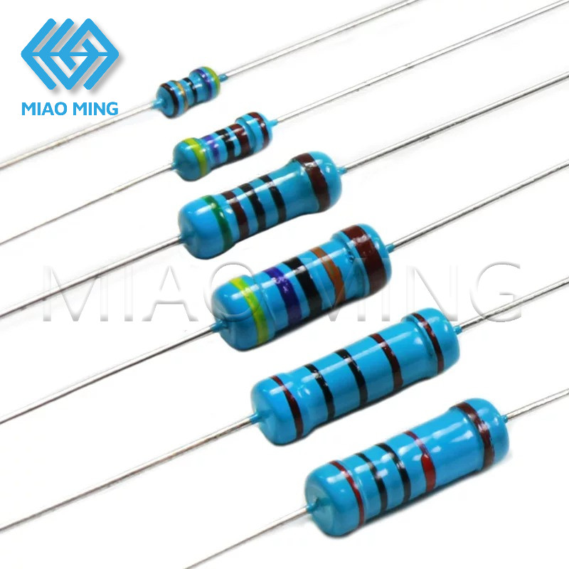 100PCS 1% 1/4W 1/6W ตัวต้านทานฟิล์มโลหะ 1/10R 1K 10K 100K 1M MIAO MING