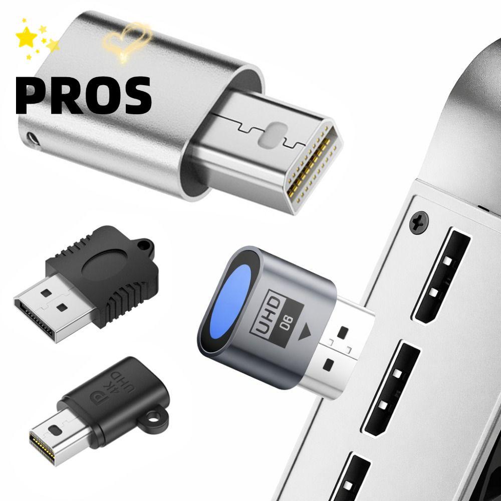PROS Virtual Display Emulator, ไฟแสดงสถานะ 4K UHD DP Dummy Plug, สมาร์ทชิป 1080P 60HZ ปลอมโหลด Plug and Play MINI DP Ghost Adapter สําหรับคอมพิวเตอร์เดสก์ท็อป