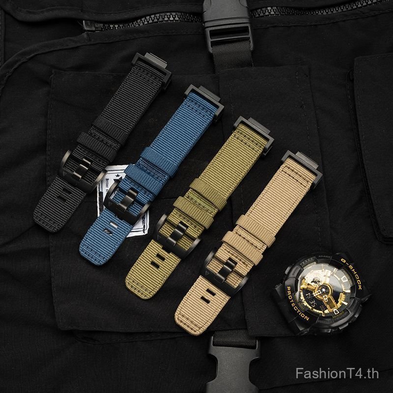 16 มม.สําหรับ GA100 GA120 GA700 GA900 GA2100 สแควร์ไนลอนทอนาฬิกา Breathable ข้อมือ Fit แห้งเร็วเหงื่อ Wicking ทุกฤดูกาล Universal น้ําหนักเบาสบาย