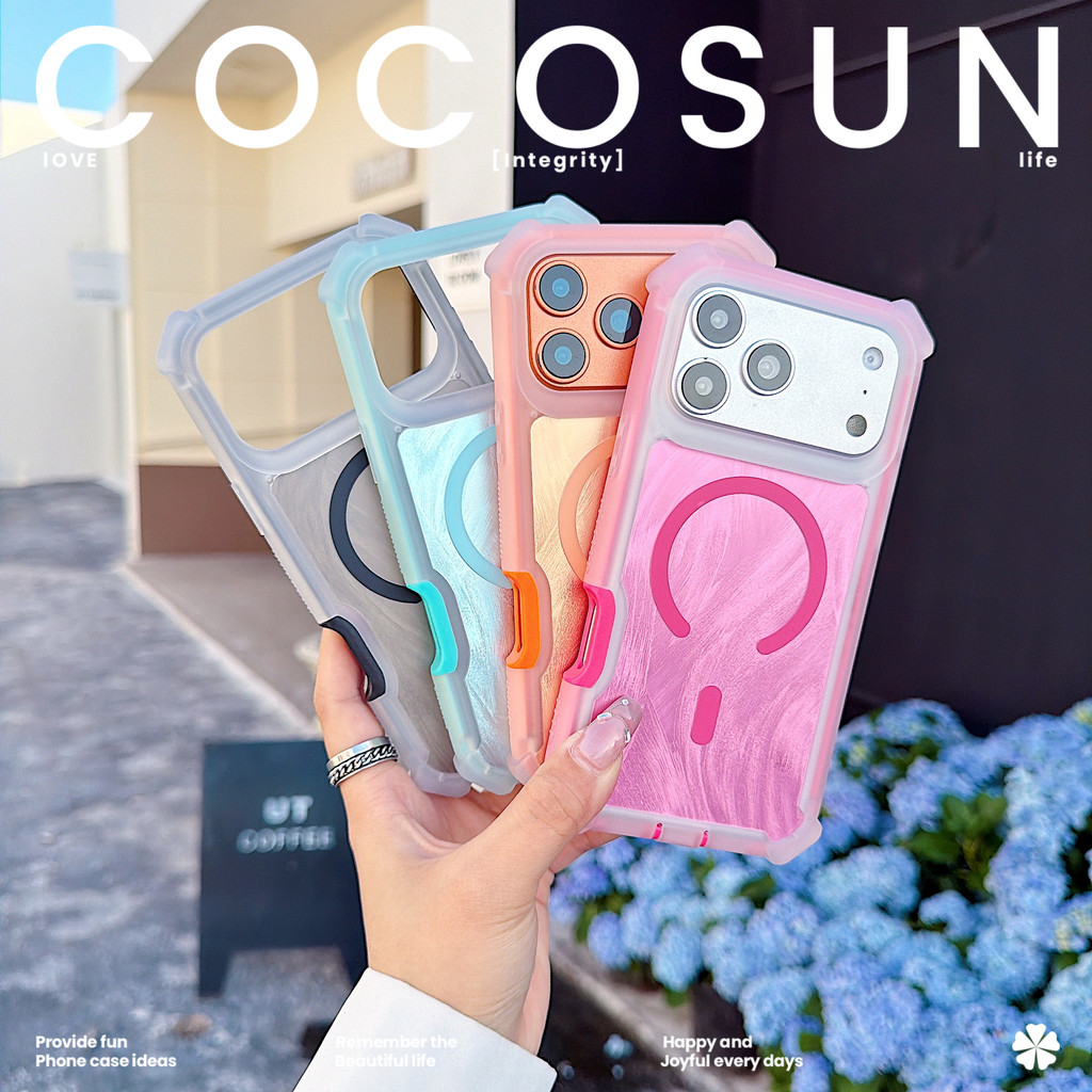 ไล่โทนสีขนนกเส้นด้ายแม่เหล็กป้องกันกรณีเคสโทรศัพท์ ไอโฟน 17 มือโปร สูงสุด 16 15 บวก 14 13 อากาศ