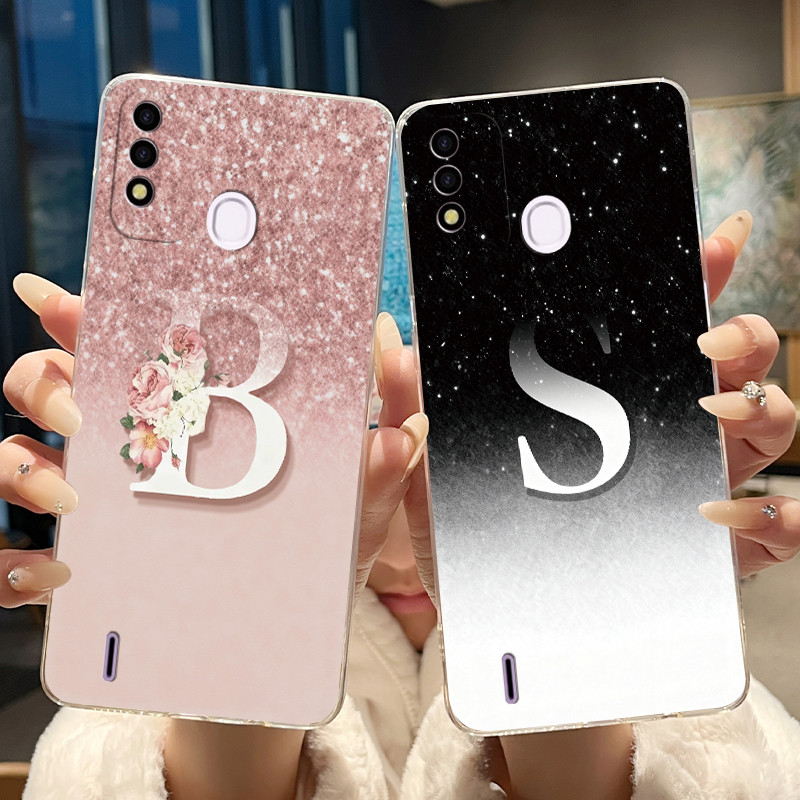 สําหรับ Itel P37 Vision2s P651L P651W ปลอกหรูหรา Elegant Letter ซิลิโคนใสนุ่มเคสโทรศัพท์สําหรับ Itel