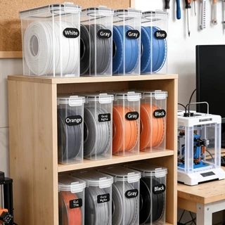 SHINDS 4 ชิ้น 3D การพิมพ์ Filament กล่องเก็บ,กันฝุ่นโปร่งใส 3D การพิมพ์ Filament คอนเทนเนอร์, Airtight แบบพกพากันน้ํา Filament Storage Organizer ซีล