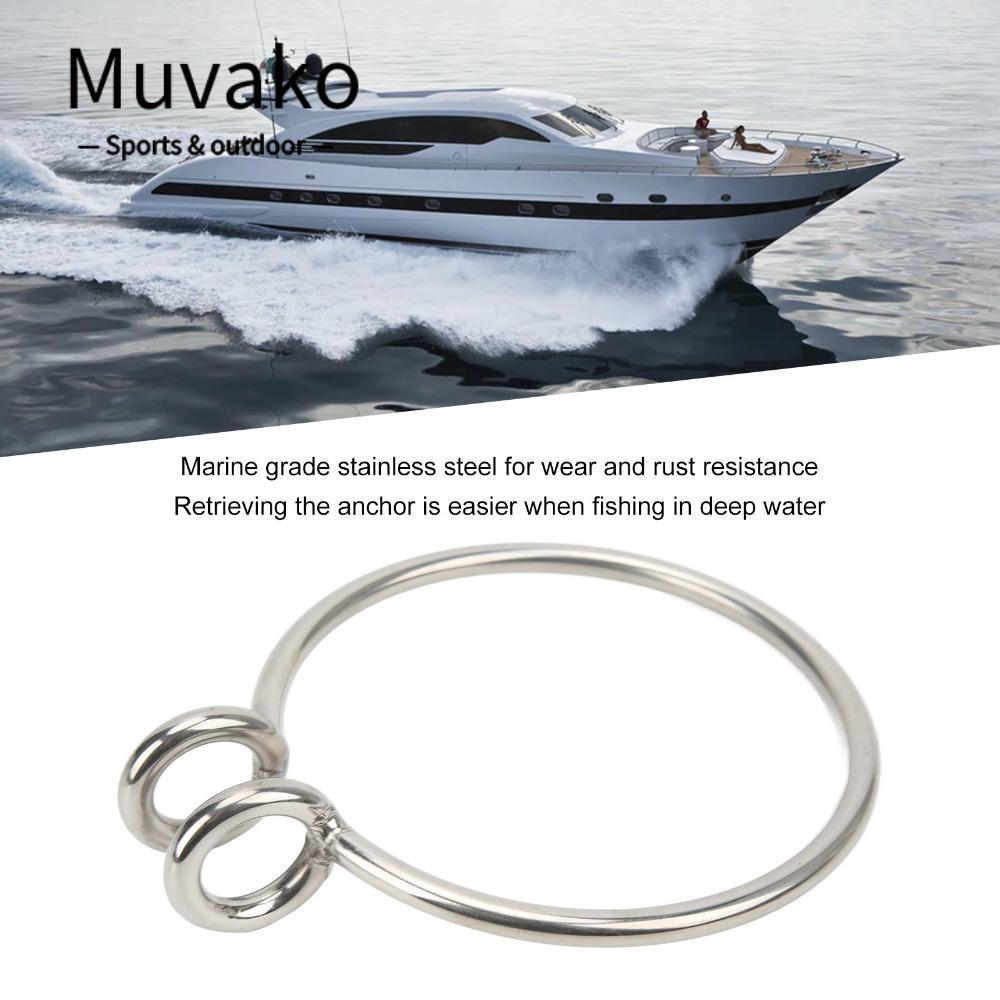MUVAKO Marine Anchor Retrieval Ring, 8 มม.สแตนเลสสตีลเชื่อม Anchor Ball Retrieve แหวน, ระบบ Retroiev