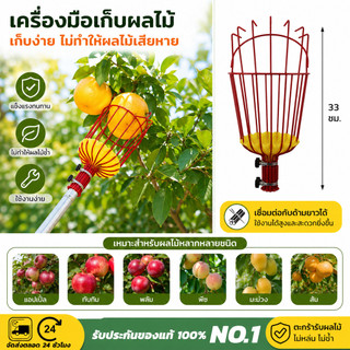 ที่สอยผลไม้ สามารถถอดออกได้ ตะกร้าลึก ที่สอยผลไม้ ฟองน้ำในตัวป้องกันผลไม้บอบช้ำ ด้ามจับปรับระดับ