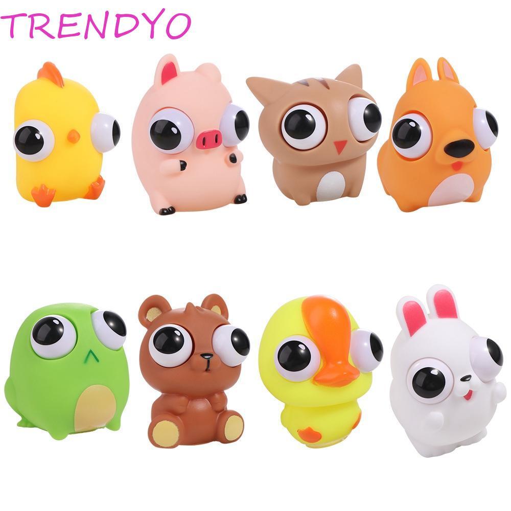 TRENDYO Pop Eye Squeeze Sensory ของเล่น,ยืดนุ่มบีบกระต่าย Fidget ของเล่น, เป็ดช้า Rebound Kawaii การ์ตูนลูกสุนัขบีบของเล่นเด็ก