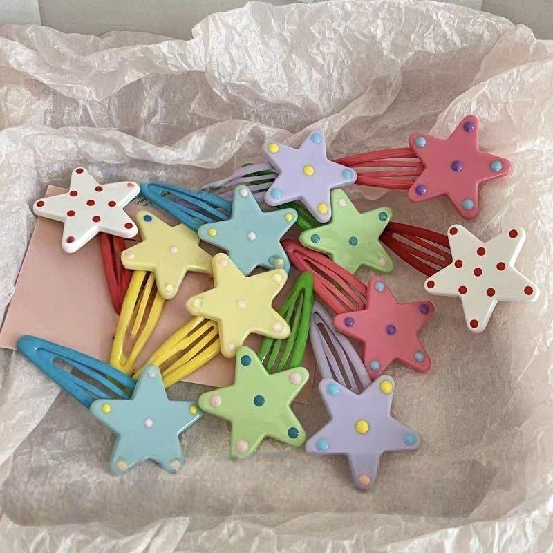 แฟชั่นสไตล์เกาหลี Wave-point Stars BB Hairpin นักเรียนหญิง Dopamine เครื่องประดับผมของขวัญ