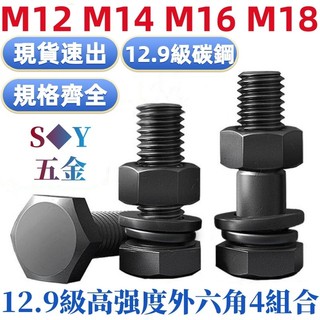 ((M12-M18) เกรด 12.9 High-Strength ภายนอกหกเหลี่ยมสกรู Nut ชุดขนาดใหญ่ Full Shrrapnel เครื่องซักผ้า Extension สกรู Nut M12M14M16M18