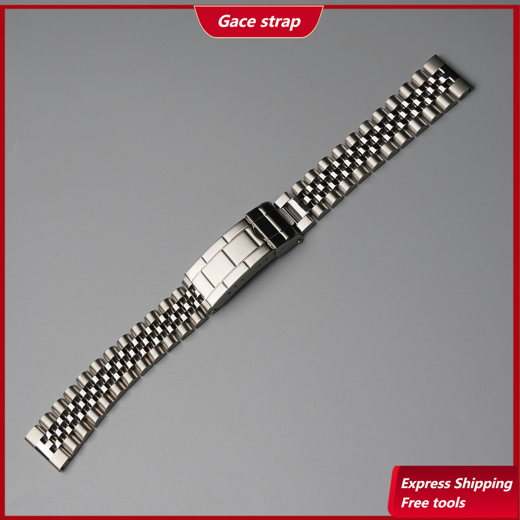 18 มม.19 มม.20 มม.Jubilee WatchBand สําหรับ Seiko Tudor สแตนเลสสายโลหะ Universal ตรง End Vintage สกรู Links Clasp