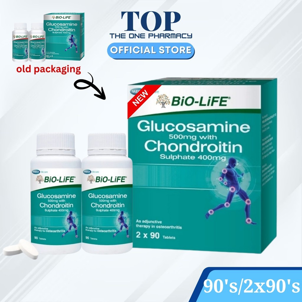 Bio-Life Glucosamine 500mg With Chondroitin Sulphate 400mg-  (90's/ 2x90's)