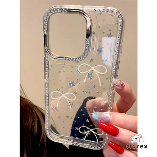 เคสเพชรสว่างดาวหรูหรา สำหรับ IPhone 15 11 16 17 Air 14 13 12 Pro Max 16 1415 Plus เคสเพชรสว่างดาว โบว์ น่ารัก สไตล์ฮิต