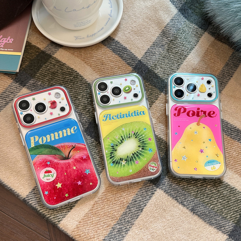 เคสโทรศัพท์ iPhone สองชั้นผลไม้สีสันสดใสสร้างสรรค์เหมาะสําหรับ iPhone17/16/15/14 promax รวมทุกอย่างเคสกันกระแทก