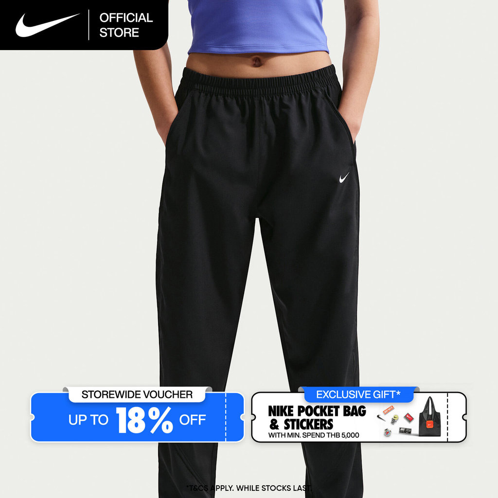 Nike Dri-FIT Women's One Mid-Rise Woven Pants - Black [II4477-010]